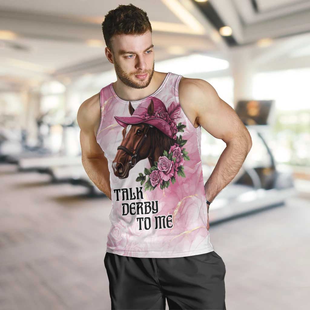 Personalized Kentucky Horse Race Men Tank Top Big Hats And Horses Pink Out Party