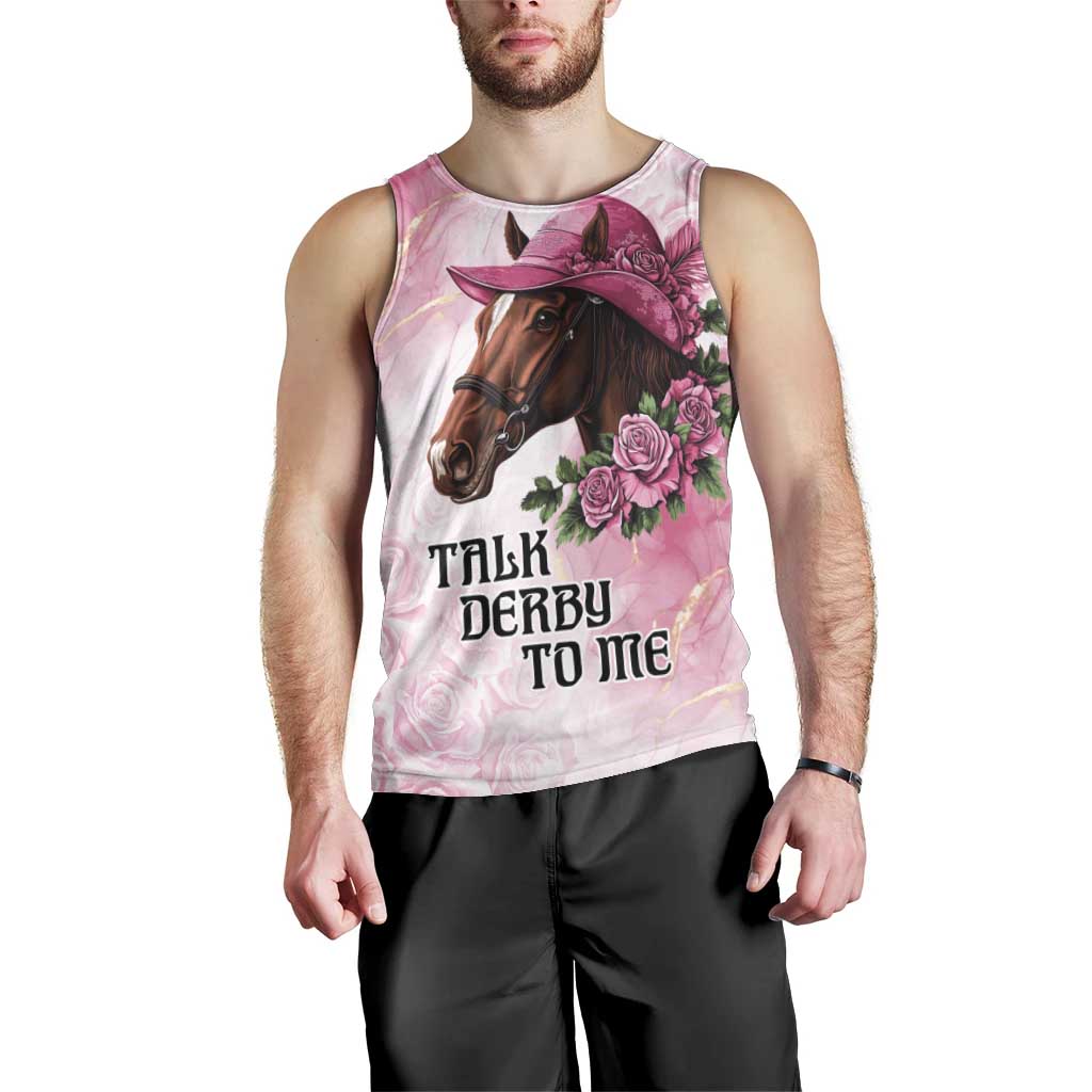 Personalized Kentucky Horse Race Men Tank Top Big Hats And Horses Pink Out Party