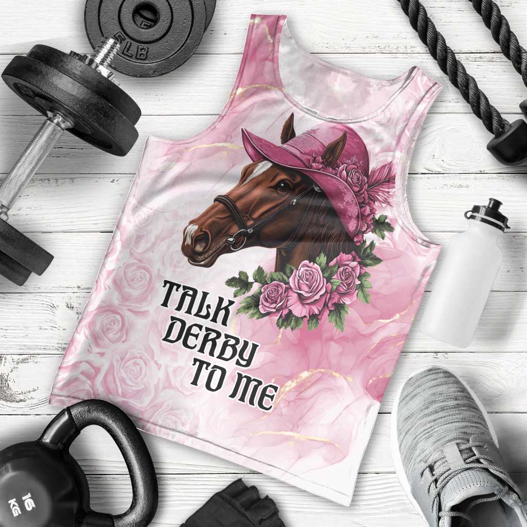 Personalized Kentucky Horse Race Men Tank Top Big Hats And Horses Pink Out Party