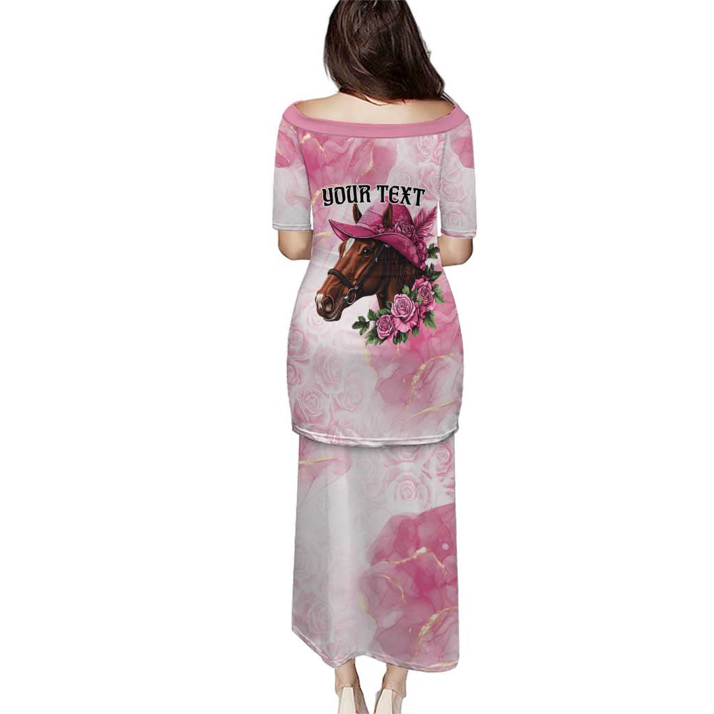 Personalized Kentucky Horse Race Puletasi Big Hats And Horses Pink Out Party