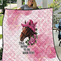 Personalized Kentucky Horse Race Quilt Big Hats And Horses Pink Out Party