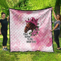 Personalized Kentucky Horse Race Quilt Big Hats And Horses Pink Out Party