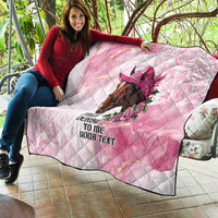 Personalized Kentucky Horse Race Quilt Big Hats And Horses Pink Out Party
