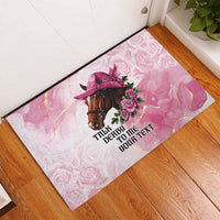 Personalized Kentucky Horse Race Rubber Doormat Big Hats And Horses Pink Out Party