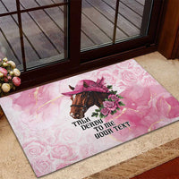 Personalized Kentucky Horse Race Rubber Doormat Big Hats And Horses Pink Out Party