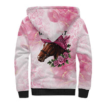 Personalized Kentucky Horse Race Sherpa Hoodie Big Hats And Horses Pink Out Party