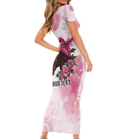 Personalized Kentucky Horse Race Short Sleeve Bodycon Dress Big Hats And Horses Pink Out Party