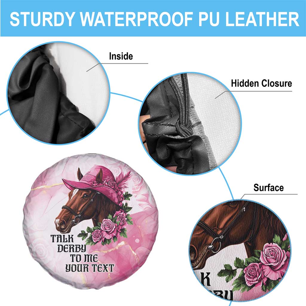 Personalized Kentucky Horse Race Spare Tire Cover Big Hats And Horses Pink Out Party
