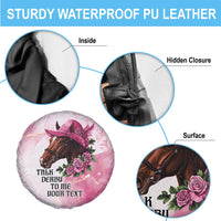 Personalized Kentucky Horse Race Spare Tire Cover Big Hats And Horses Pink Out Party
