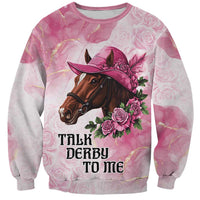 Personalized Kentucky Horse Race Sweatshirt Big Hats And Horses Pink Out Party