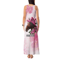 Personalized Kentucky Horse Race Tank Maxi Dress Big Hats And Horses Pink Out Party