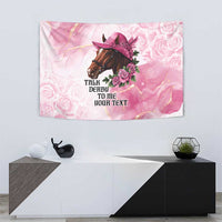 Personalized Kentucky Horse Race Tapestry Big Hats And Horses Pink Out Party