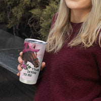 Personalized Kentucky Horse Race Tumbler Cup Big Hats And Horses Pink Out Party