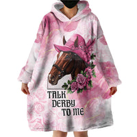 Personalized Kentucky Horse Race Wearable Blanket Hoodie Big Hats And Horses Pink Out Party