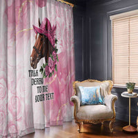 Personalized Kentucky Horse Race Window Curtain Big Hats And Horses Pink Out Party
