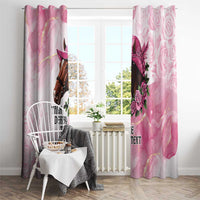 Personalized Kentucky Horse Race Window Curtain Big Hats And Horses Pink Out Party