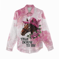 Personalized Kentucky Horse Race Women Casual Shirt Big Hats And Horses Pink Out Party