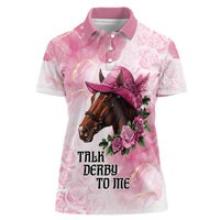 Personalized Kentucky Horse Race Women Polo Shirt Big Hats And Horses Pink Out Party