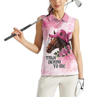 Personalized Kentucky Horse Race Women Sleeveless Polo Shirt Big Hats And Horses Pink Out Party