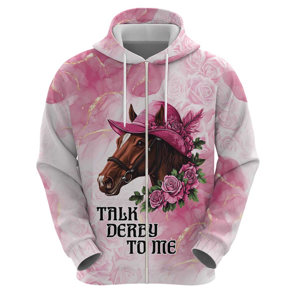 Personalized Kentucky Horse Race Zip Hoodie Big Hats And Horses Pink Out Party