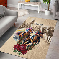 Personalized Kentucky Horse Race Area Rug Race for Rosse