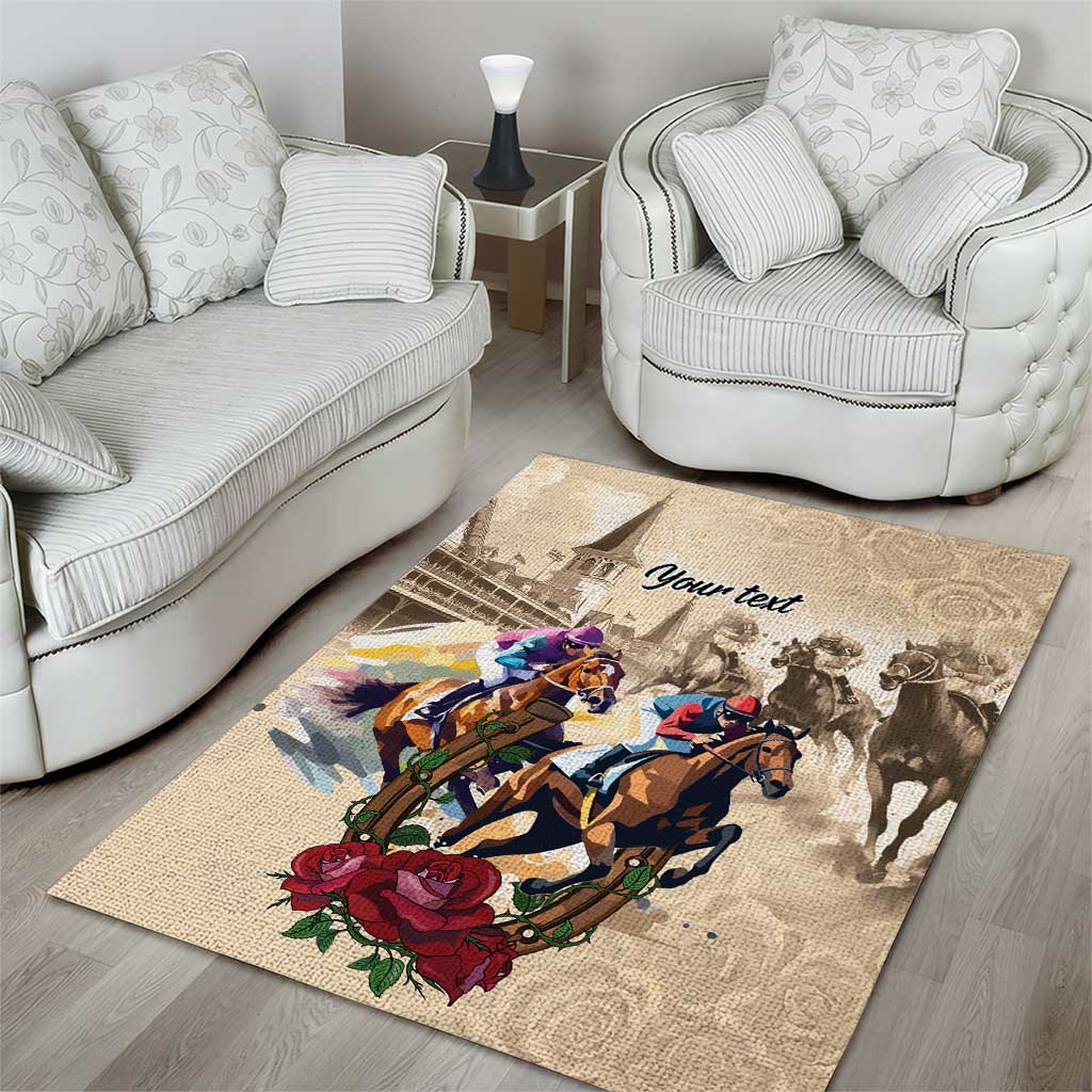 Personalized Kentucky Horse Race Area Rug Race for Rosse