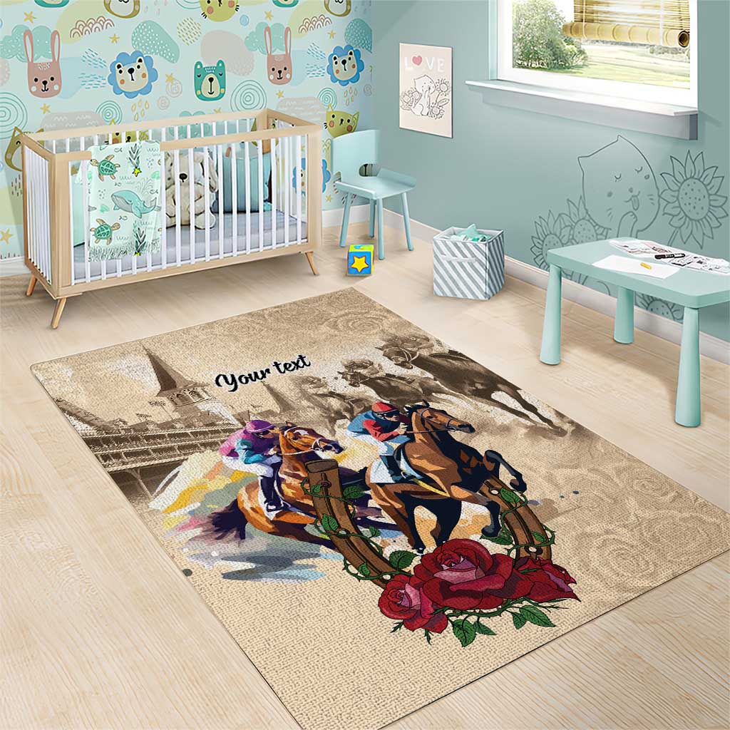 Personalized Kentucky Horse Race Area Rug Race for Rosse