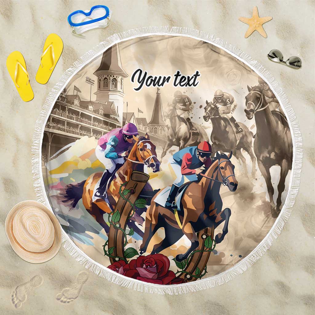 Personalized Kentucky Horse Race Beach Blanket Race for Rosse