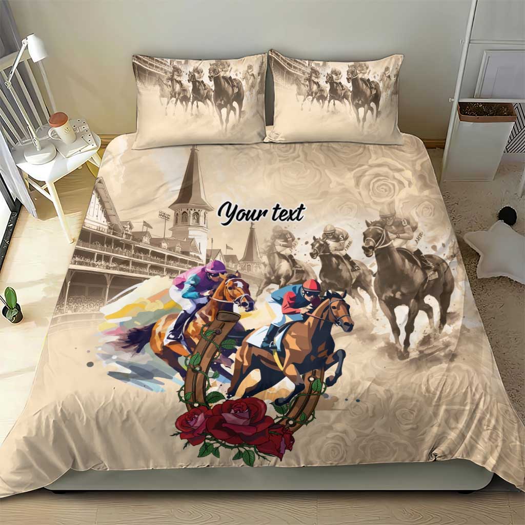 Personalized Kentucky Horse Race Bedding Set Race for Rosse