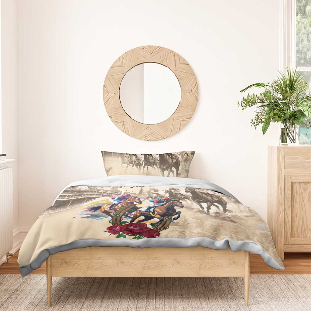 Personalized Kentucky Horse Race Bedding Set Race for Rosse