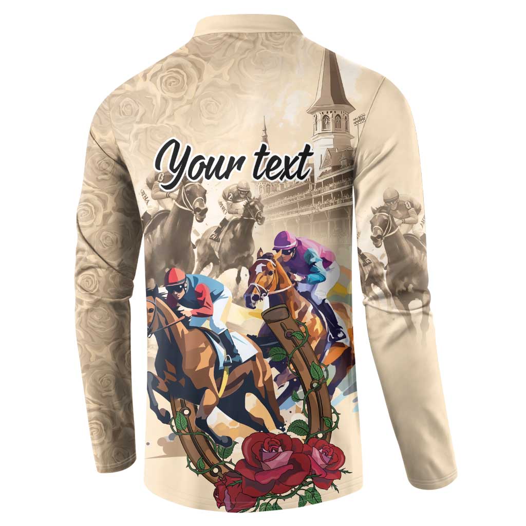 Personalized Kentucky Horse Race Button Sweatshirt Race for Rosse