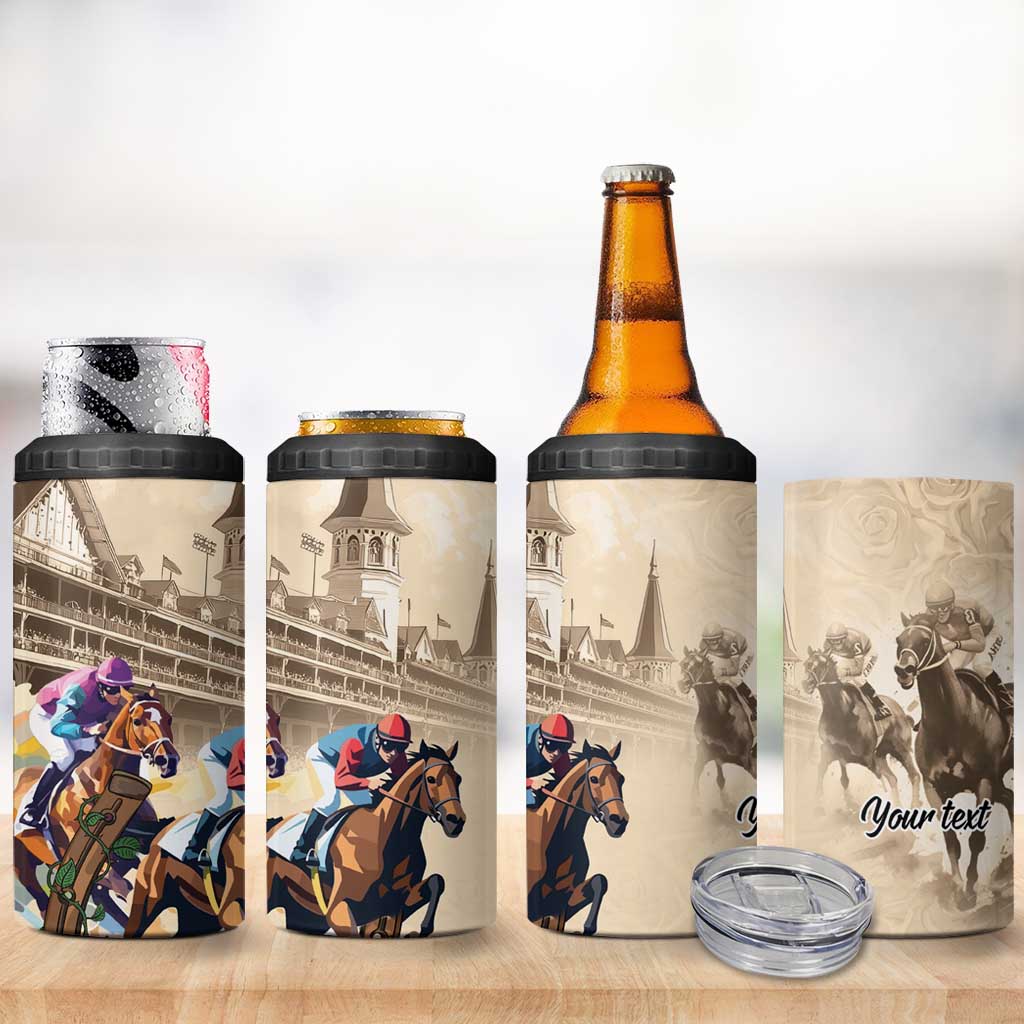 Personalized Kentucky Horse Race 4 in 1 Can Cooler Tumbler Race for Rosse