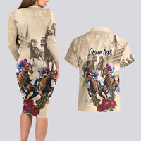 Personalized Kentucky Horse Race Couples Matching Long Sleeve Bodycon Dress and Hawaiian Shirt Race for Rosse