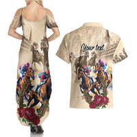 Personalized Kentucky Horse Race Couples Matching Summer Maxi Dress and Hawaiian Shirt Race for Rosse