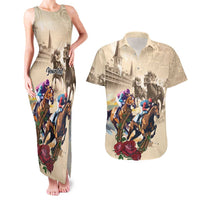 Personalized Kentucky Horse Race Couples Matching Tank Maxi Dress and Hawaiian Shirt Race for Rosse