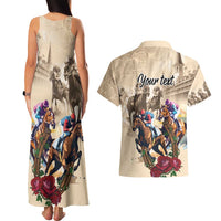 Personalized Kentucky Horse Race Couples Matching Tank Maxi Dress and Hawaiian Shirt Race for Rosse