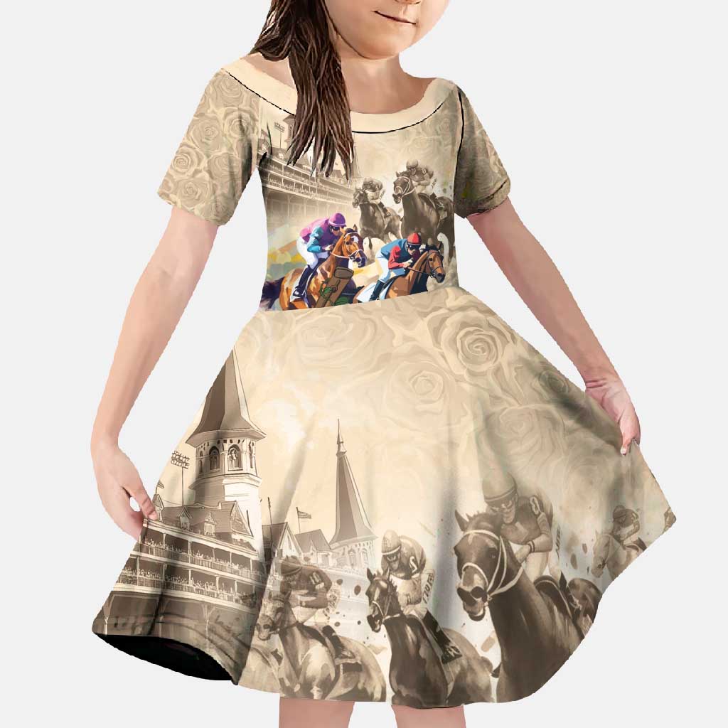 Personalized Kentucky Horse Race Family Matching Off Shoulder Maxi Dress and Hawaiian Shirt Race for Rosse