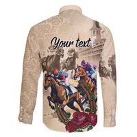 Personalized Kentucky Horse Race Family Matching Short Sleeve Bodycon Dress and Hawaiian Shirt Race for Rosse