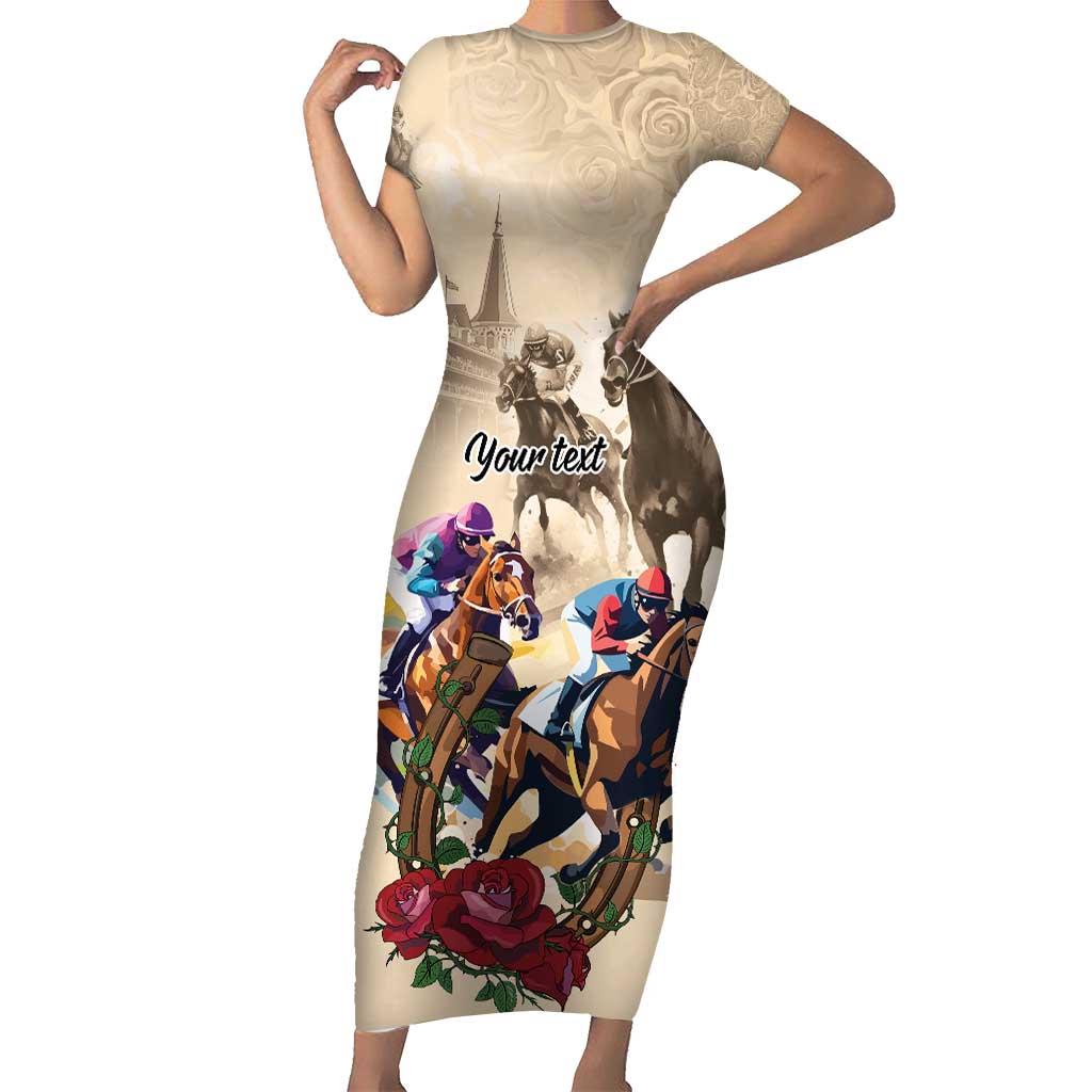 Personalized Kentucky Horse Race Family Matching Short Sleeve Bodycon Dress and Hawaiian Shirt Race for Rosse