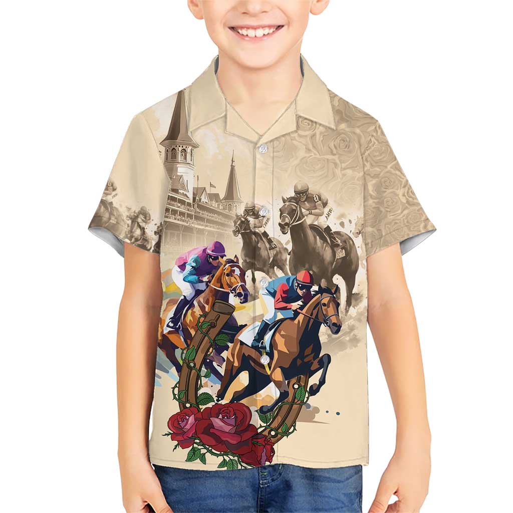 Personalized Kentucky Horse Race Family Matching Short Sleeve Bodycon Dress and Hawaiian Shirt Race for Rosse