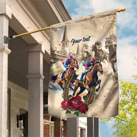 Personalized Kentucky Horse Race Garden Flag Race for Rosse