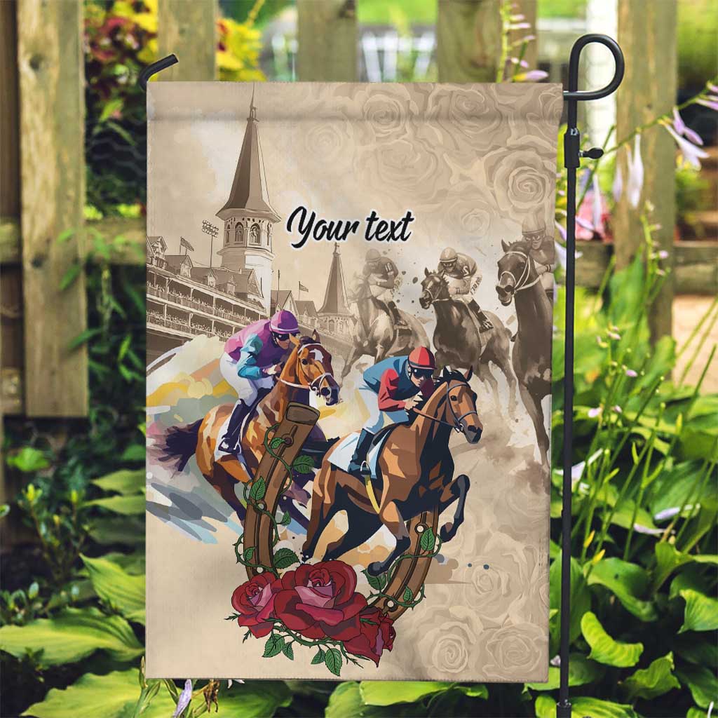 Personalized Kentucky Horse Race Garden Flag Race for Rosse