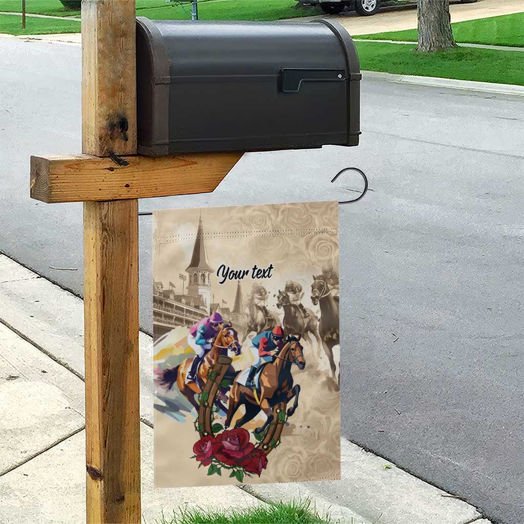 Personalized Kentucky Horse Race Garden Flag Race for Rosse