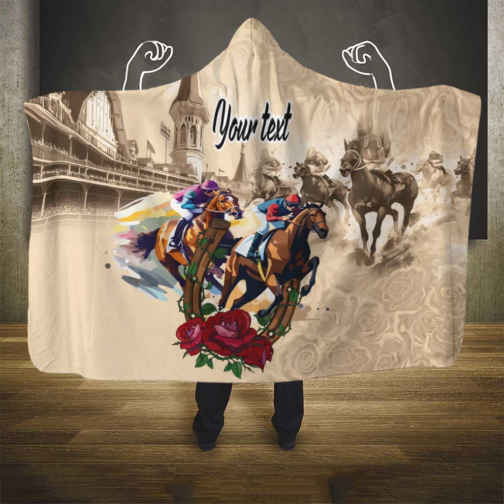 Personalized Kentucky Horse Race Hooded Blanket Race for Rosse