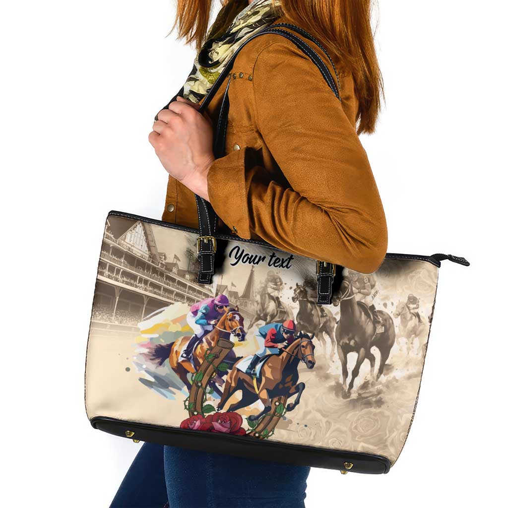 Personalized Kentucky Horse Race Leather Tote Bag Race for Rosse