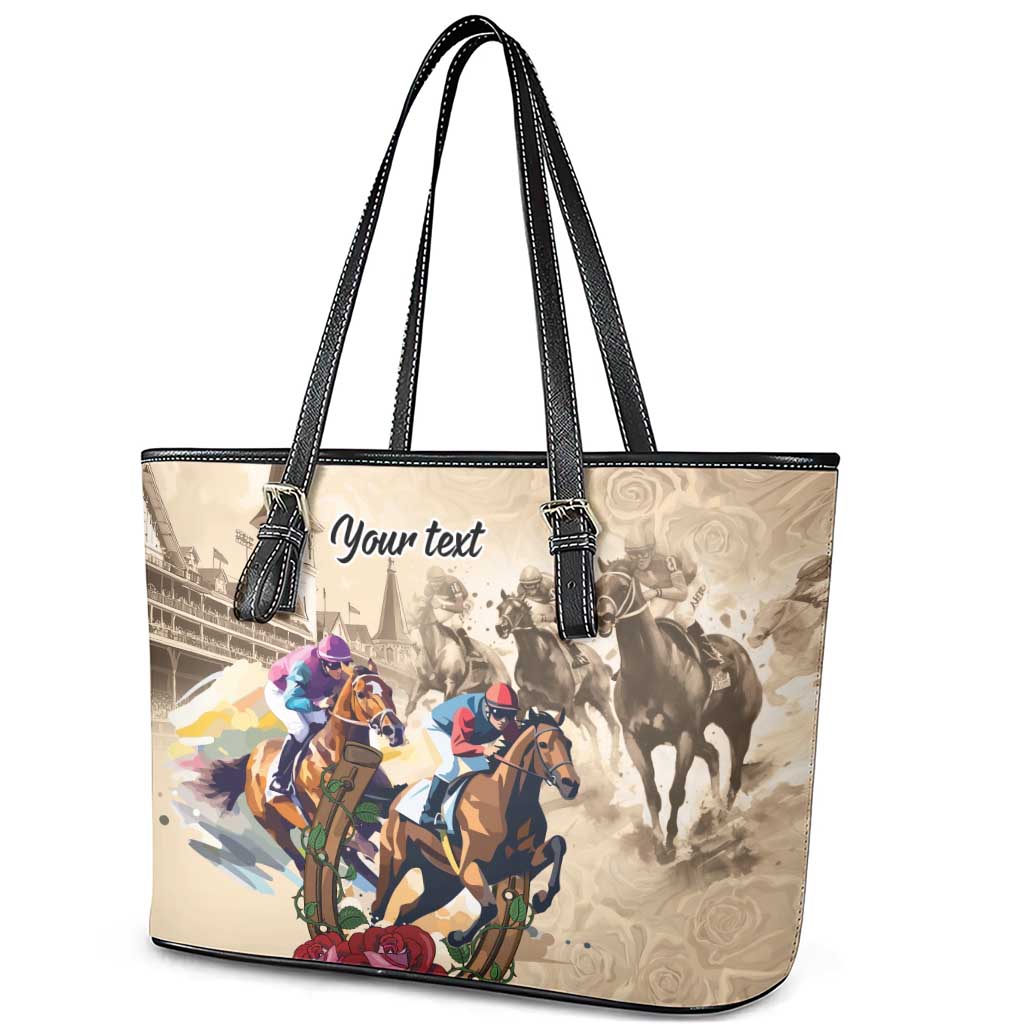 Personalized Kentucky Horse Race Leather Tote Bag Race for Rosse