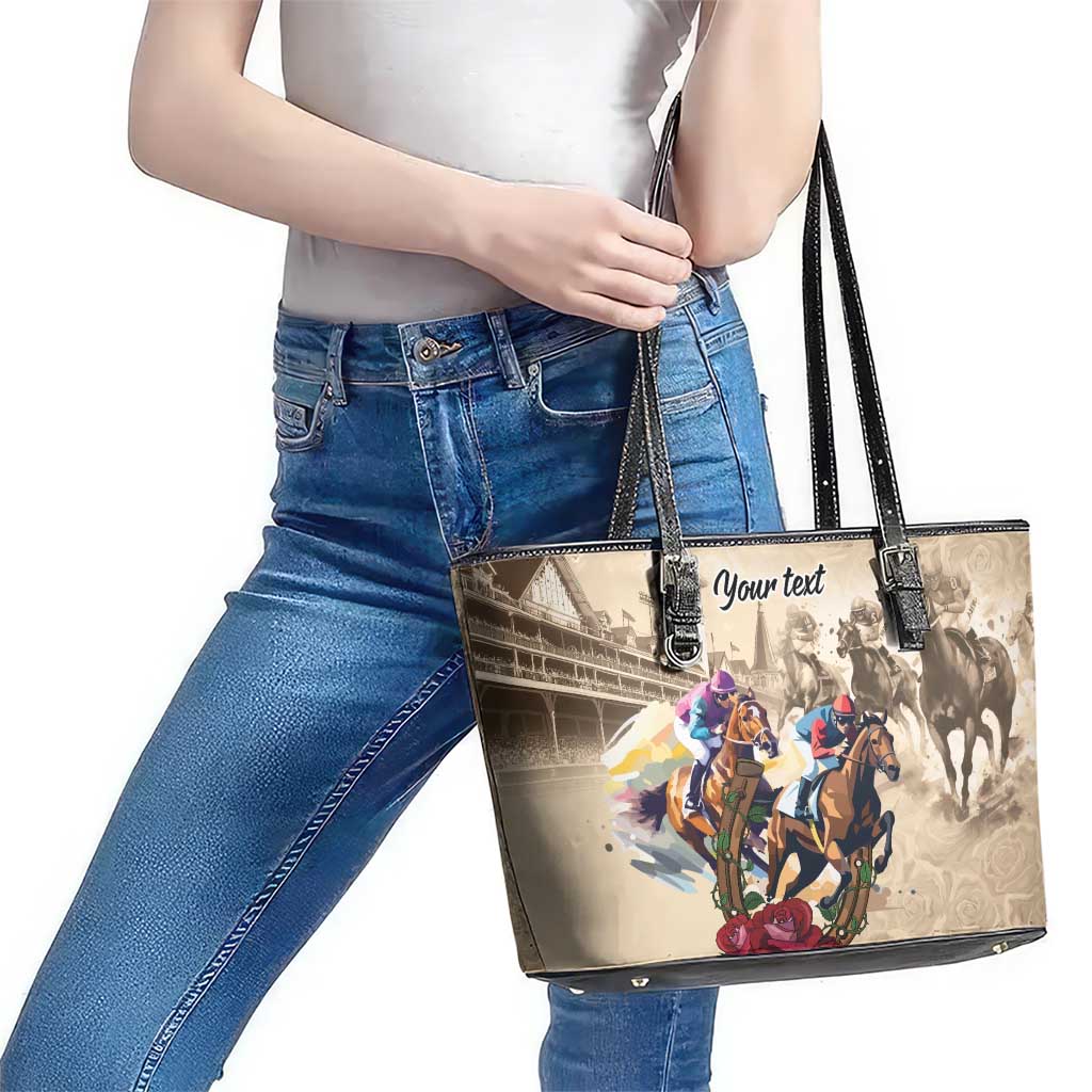 Personalized Kentucky Horse Race Leather Tote Bag Race for Rosse