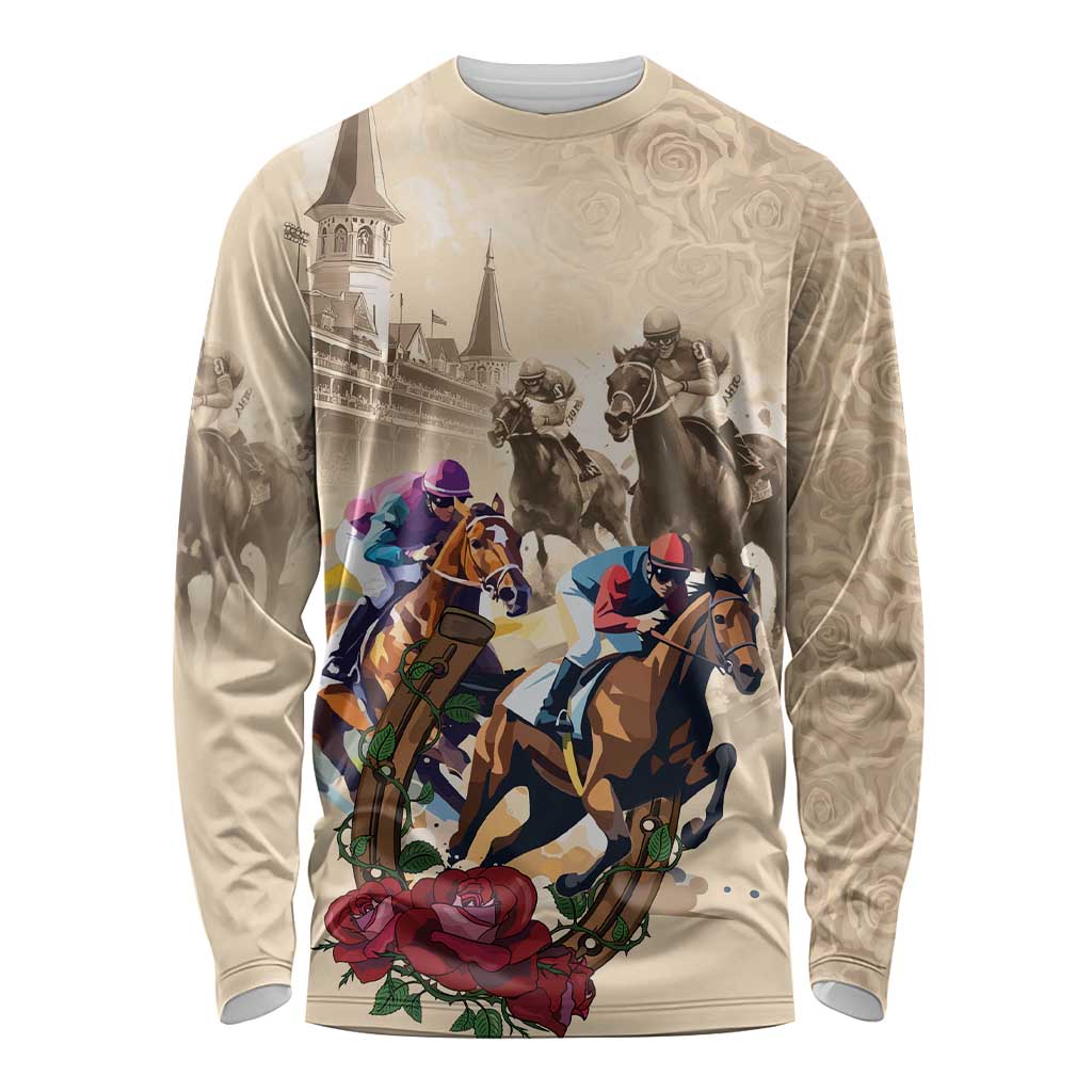 Personalized Kentucky Horse Race Long Sleeve Shirt Race for Rosse