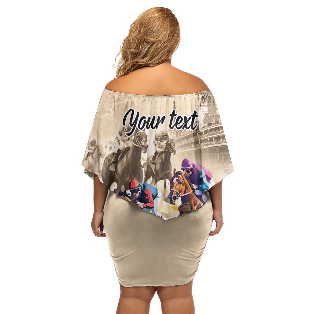 Personalized Kentucky Horse Race Off Shoulder Short Dress Race for Rosse