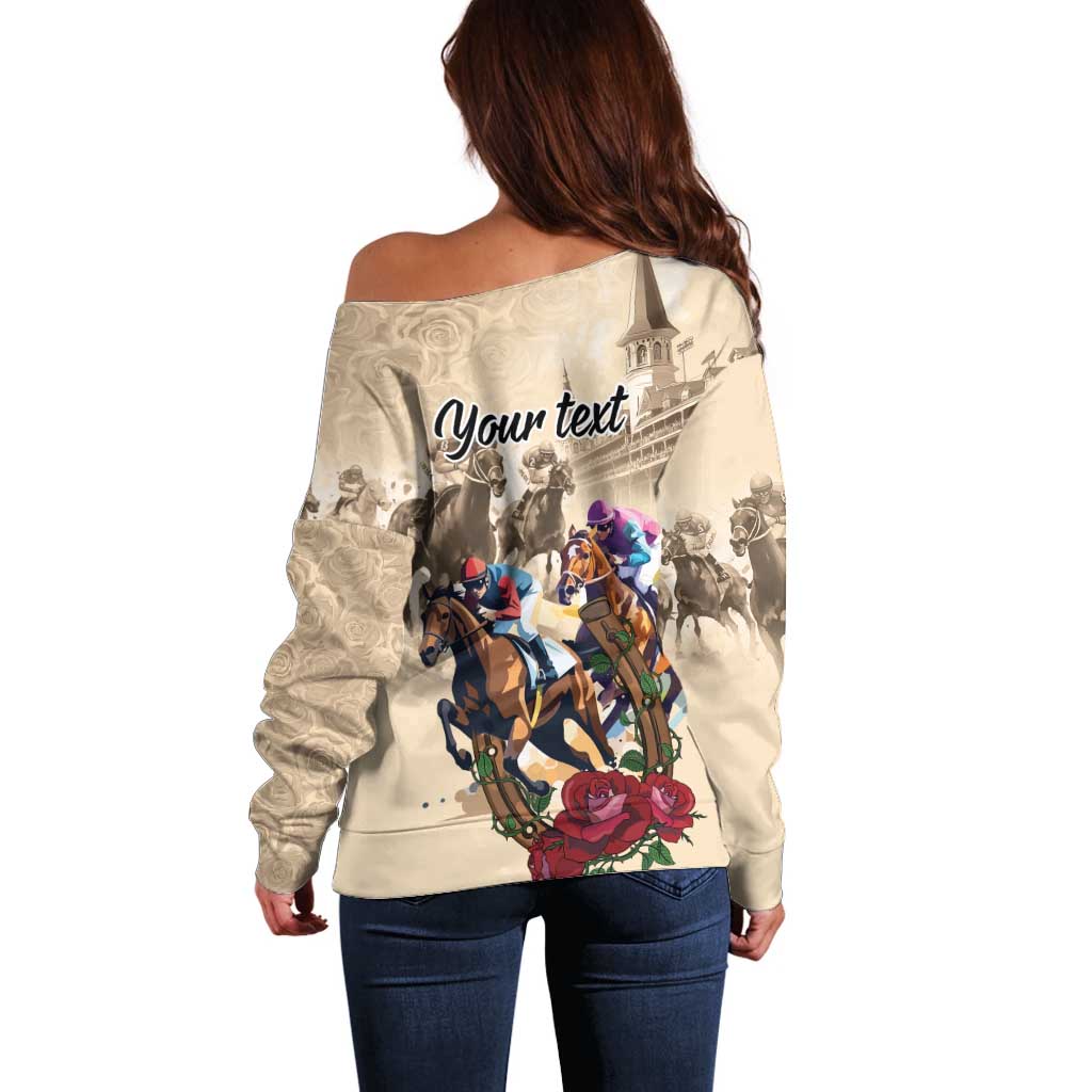 Personalized Kentucky Horse Race Off Shoulder Sweater Race for Rosse
